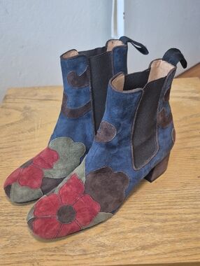 Maliparmi Leather ankle boots Multicolored Suede Gorgeous! Sz 37/6.5